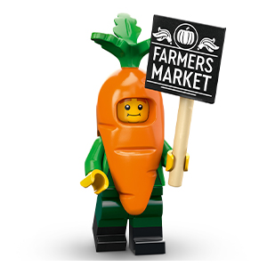 Figurine LEGO® La mascotte carotte Super Briques